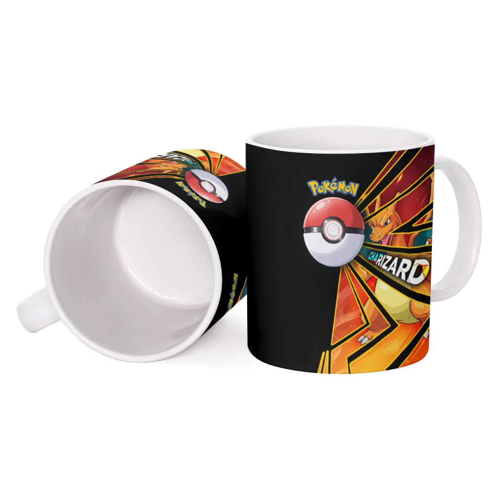 Charizard Poké Ceramic Mug Retro Comic Style Explosion