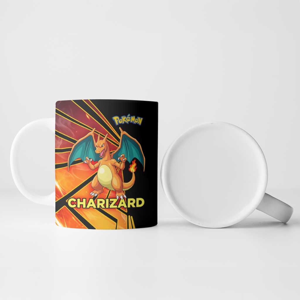 Charizard Poké Ceramic Mug Retro Comic Style Explosion
