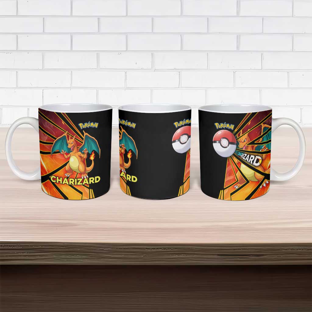 Charizard Poké Ceramic Mug Retro Comic Style Explosion