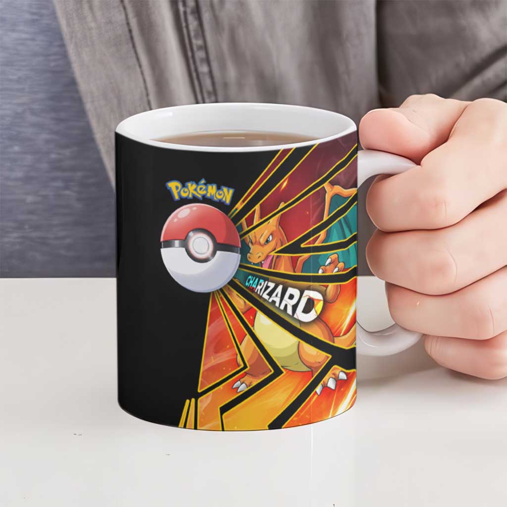 Charizard Poké Ceramic Mug Retro Comic Style Explosion