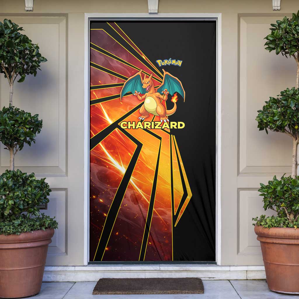Charizard Poké Door Cover Retro Comic Style Explosion