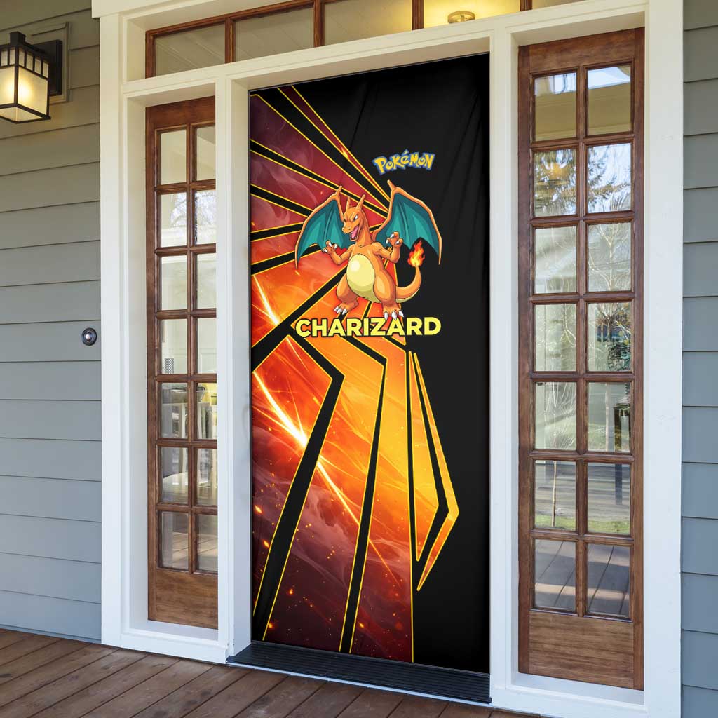 Charizard Poké Door Cover Retro Comic Style Explosion