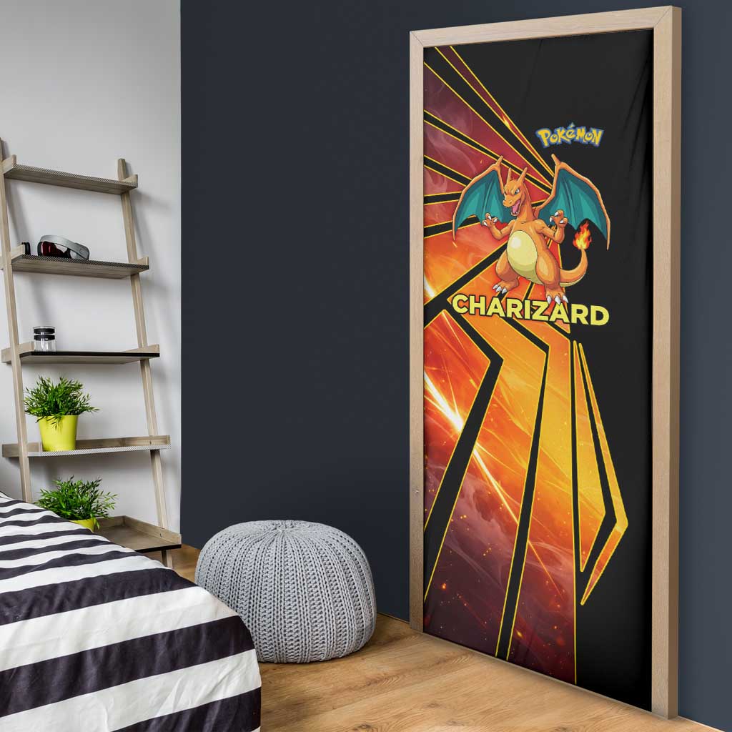 Charizard Poké Door Cover Retro Comic Style Explosion