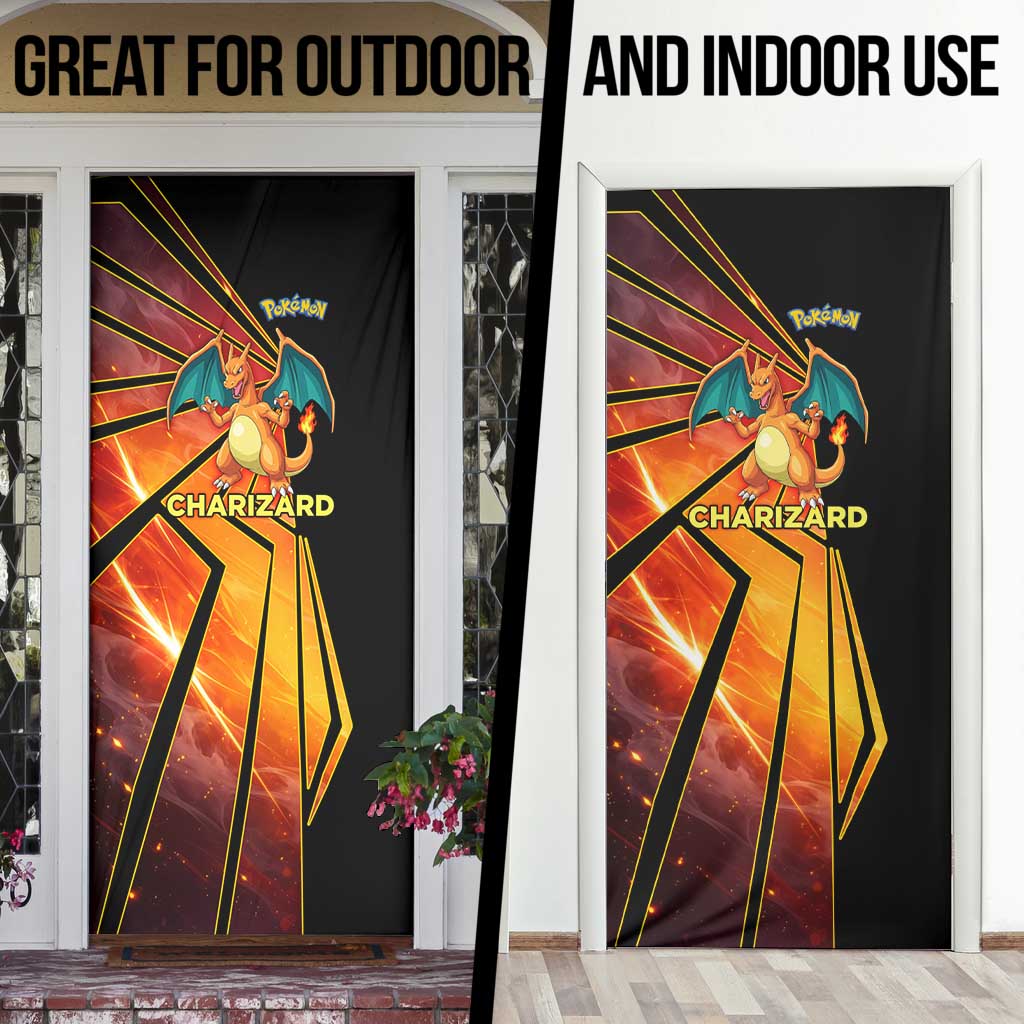 Charizard Poké Door Cover Retro Comic Style Explosion