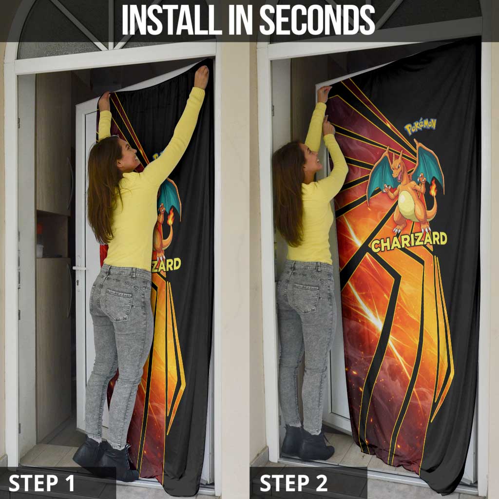 Charizard Poké Door Cover Retro Comic Style Explosion