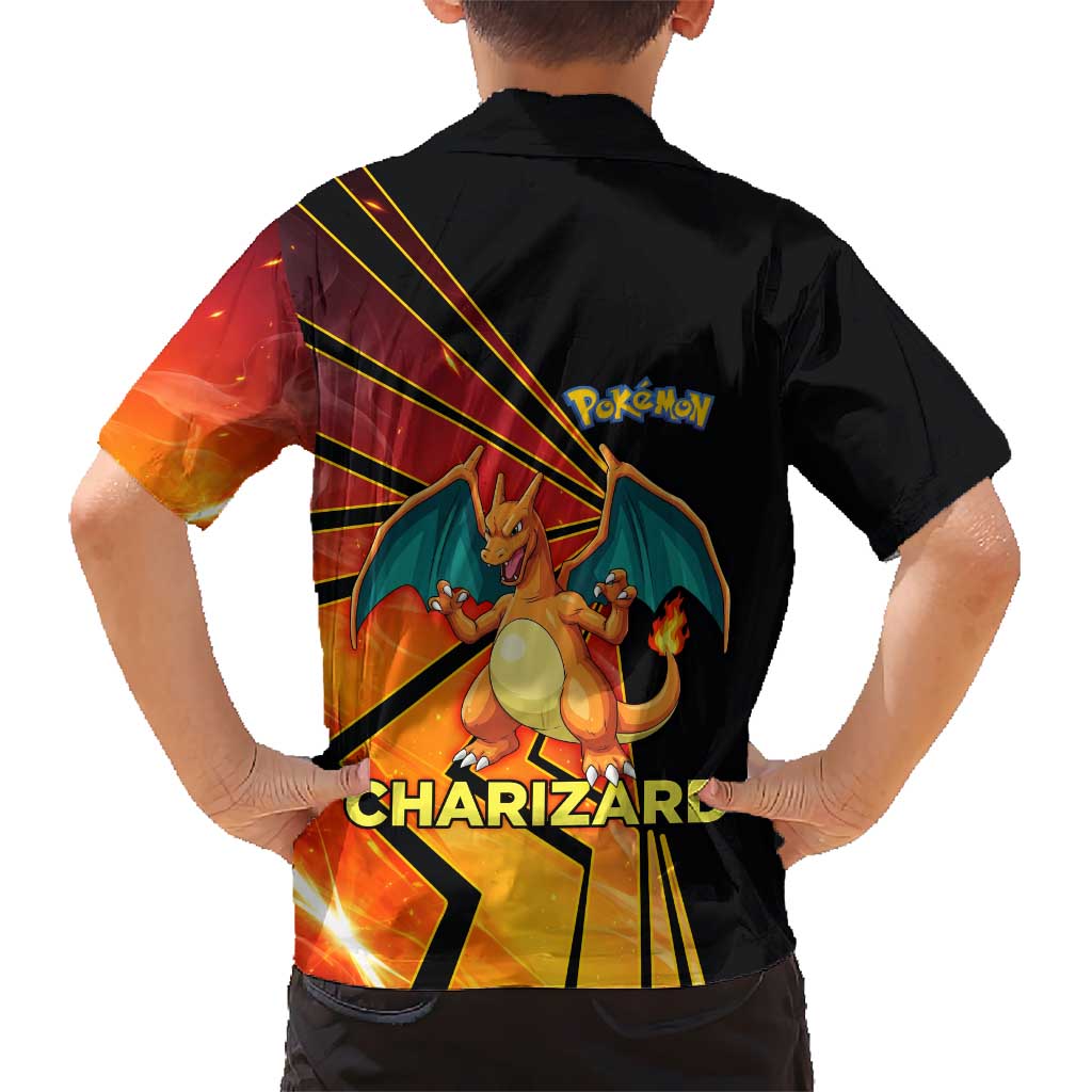 Charizard Poké Family Matching Tank Maxi Dress and Hawaiian Shirt Retro Comic Style Explosion