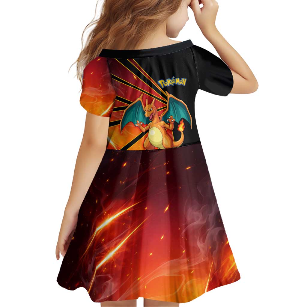 Charizard Poké Family Matching Tank Maxi Dress and Hawaiian Shirt Retro Comic Style Explosion