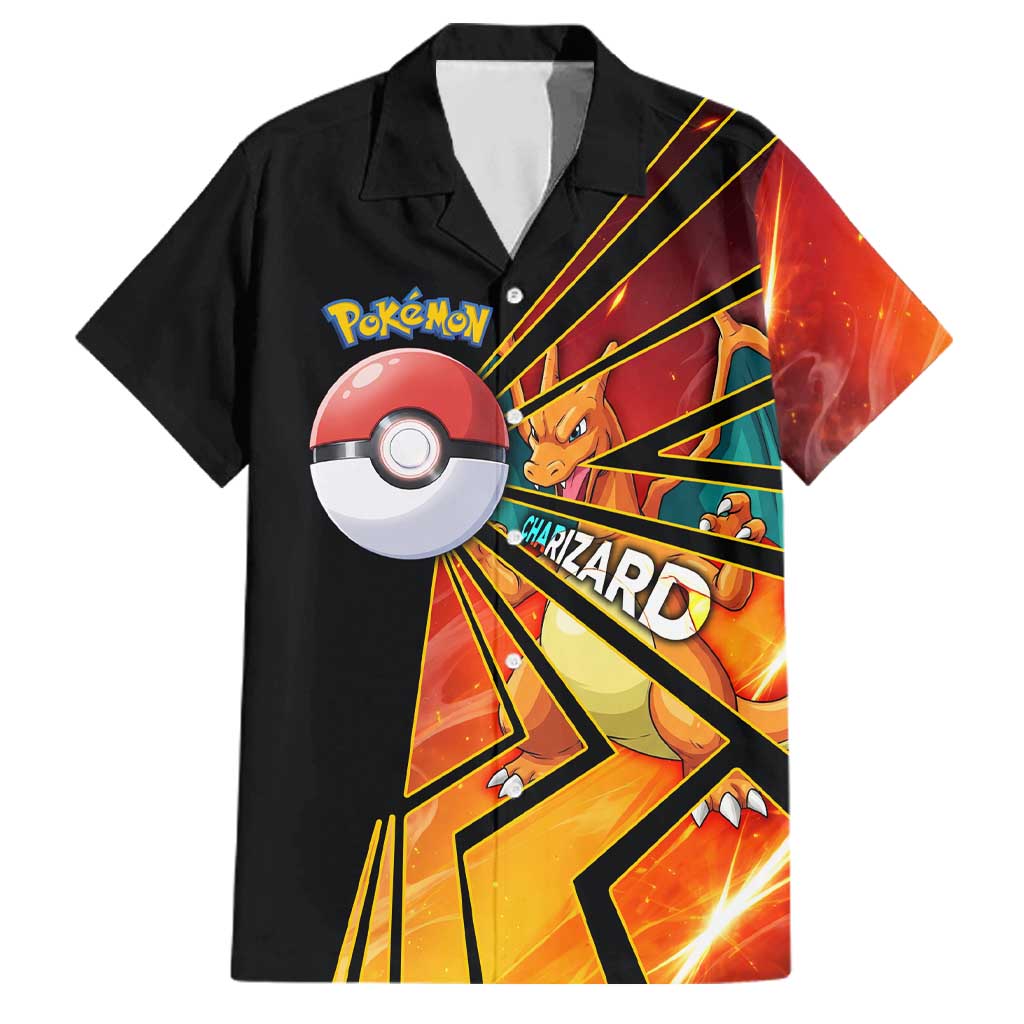 Charizard Poké Family Matching Tank Maxi Dress and Hawaiian Shirt Retro Comic Style Explosion
