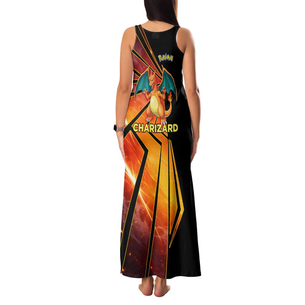 Charizard Poké Family Matching Tank Maxi Dress and Hawaiian Shirt Retro Comic Style Explosion