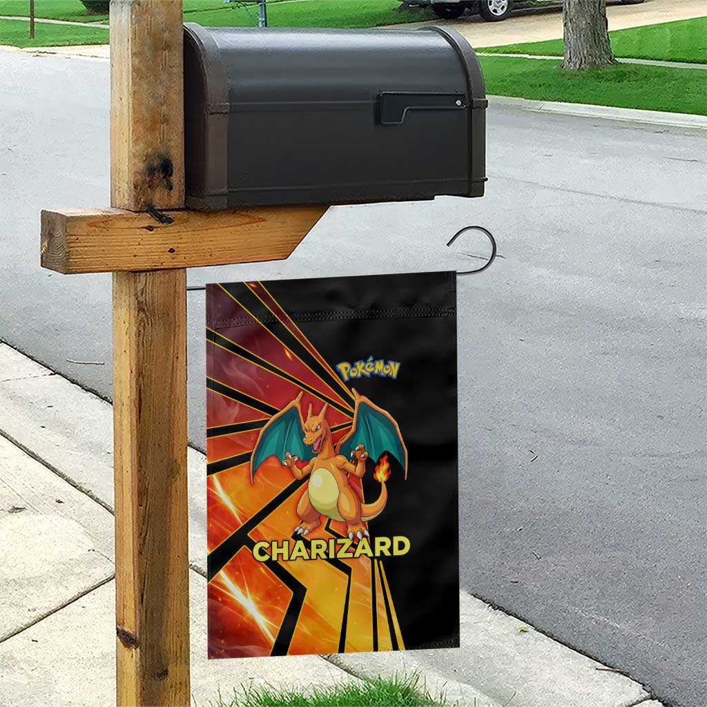 Charizard Poké Garden Flag Retro Comic Style Explosion