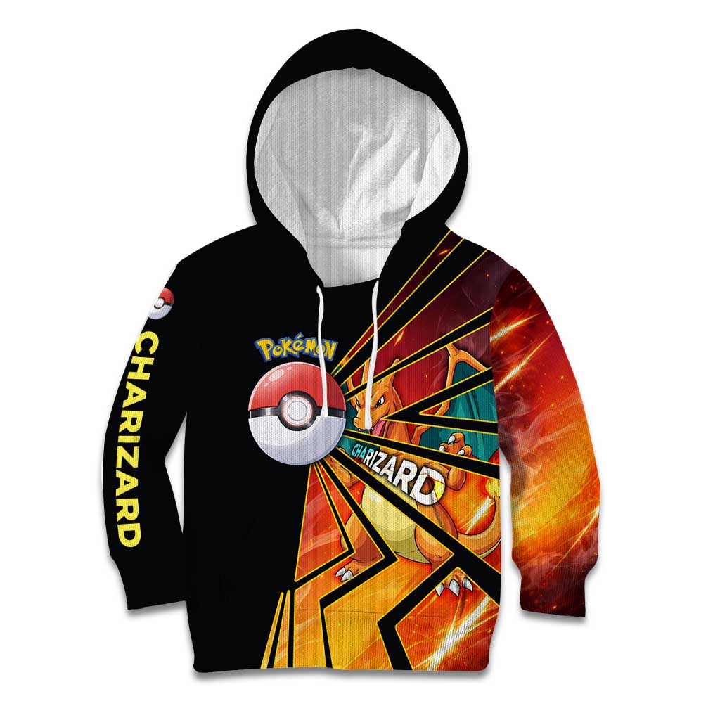 Charizard Poké Kid Hoodie Retro Comic Style Explosion