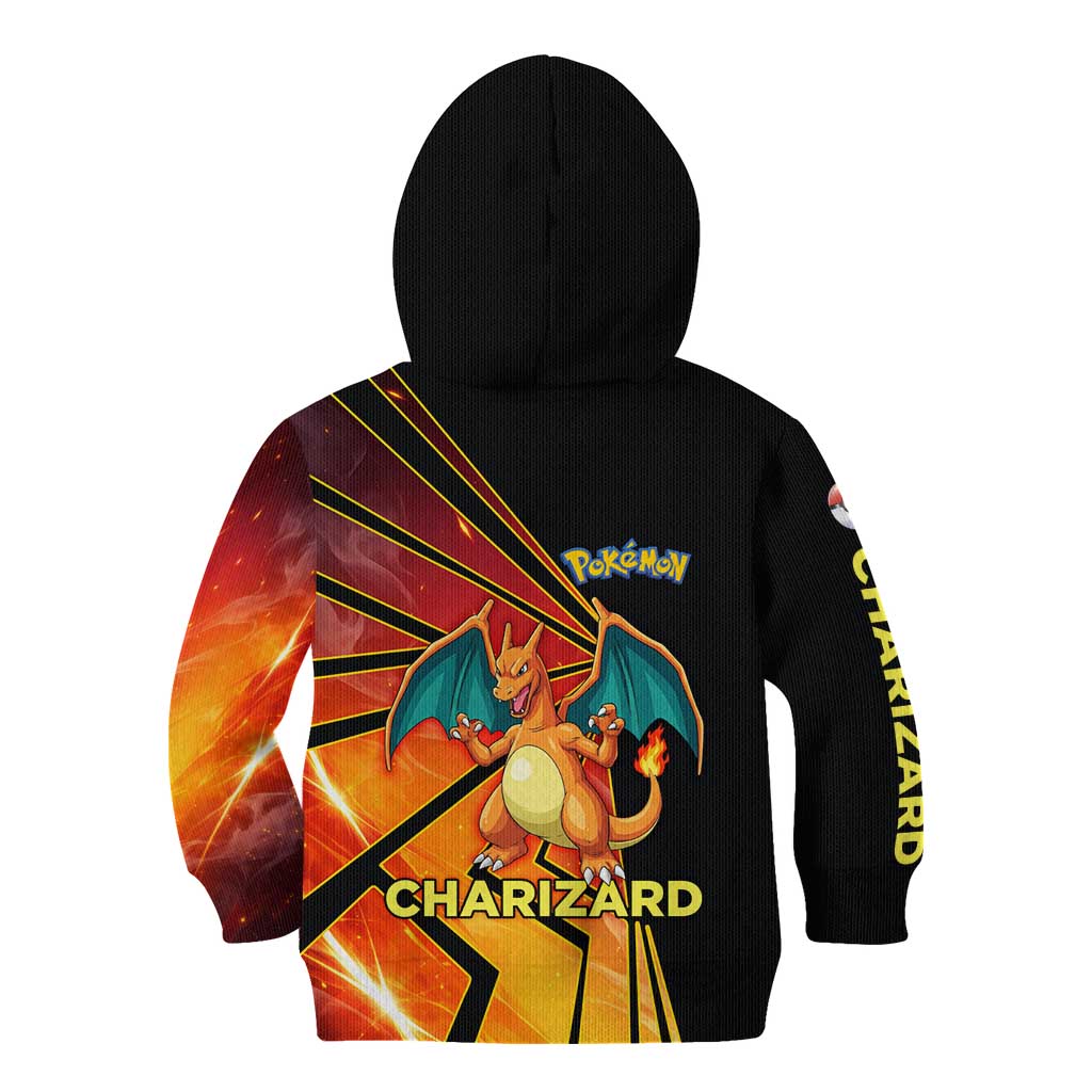 Charizard Poké Kid Hoodie Retro Comic Style Explosion