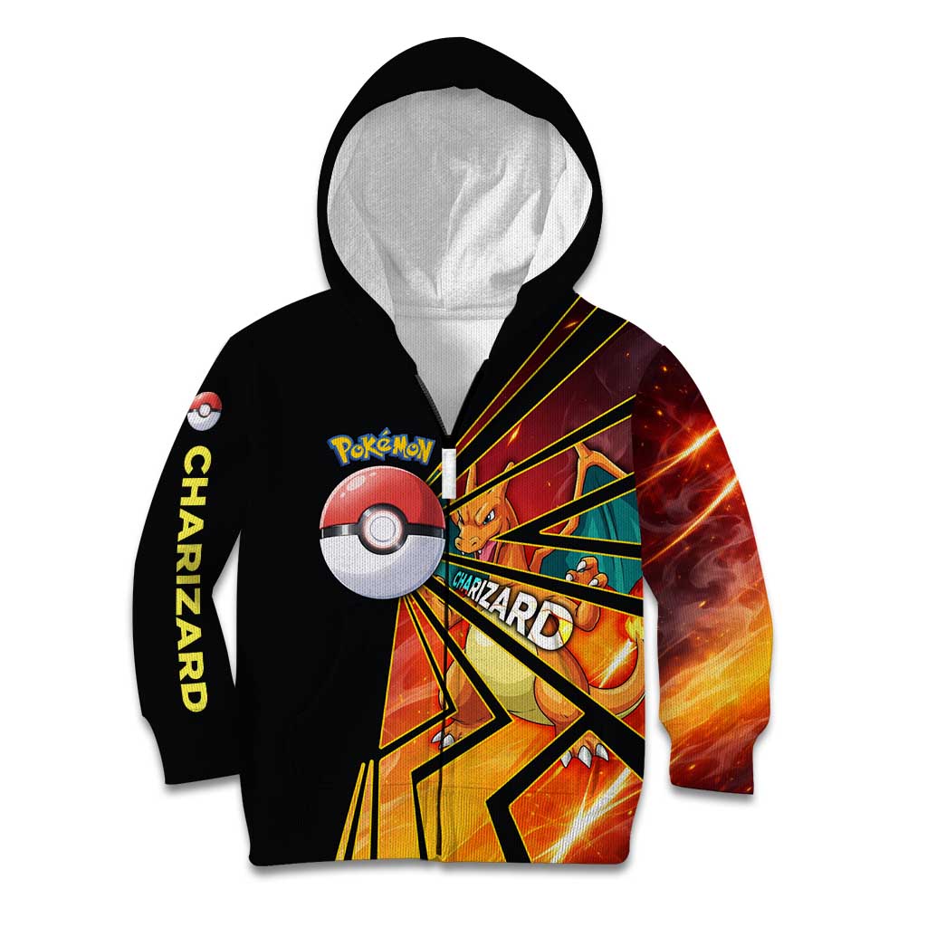 Charizard Poké Kid Hoodie Retro Comic Style Explosion