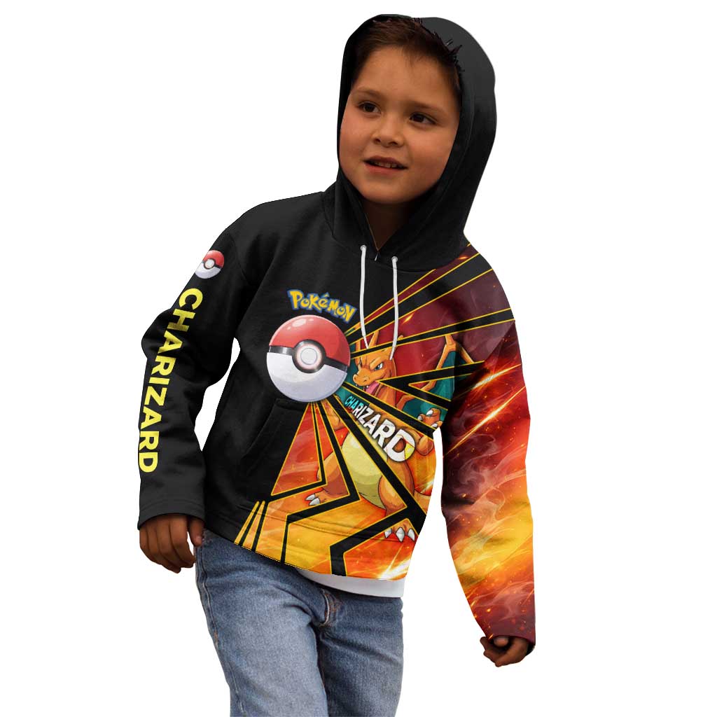 Charizard Poké Kid Hoodie Retro Comic Style Explosion