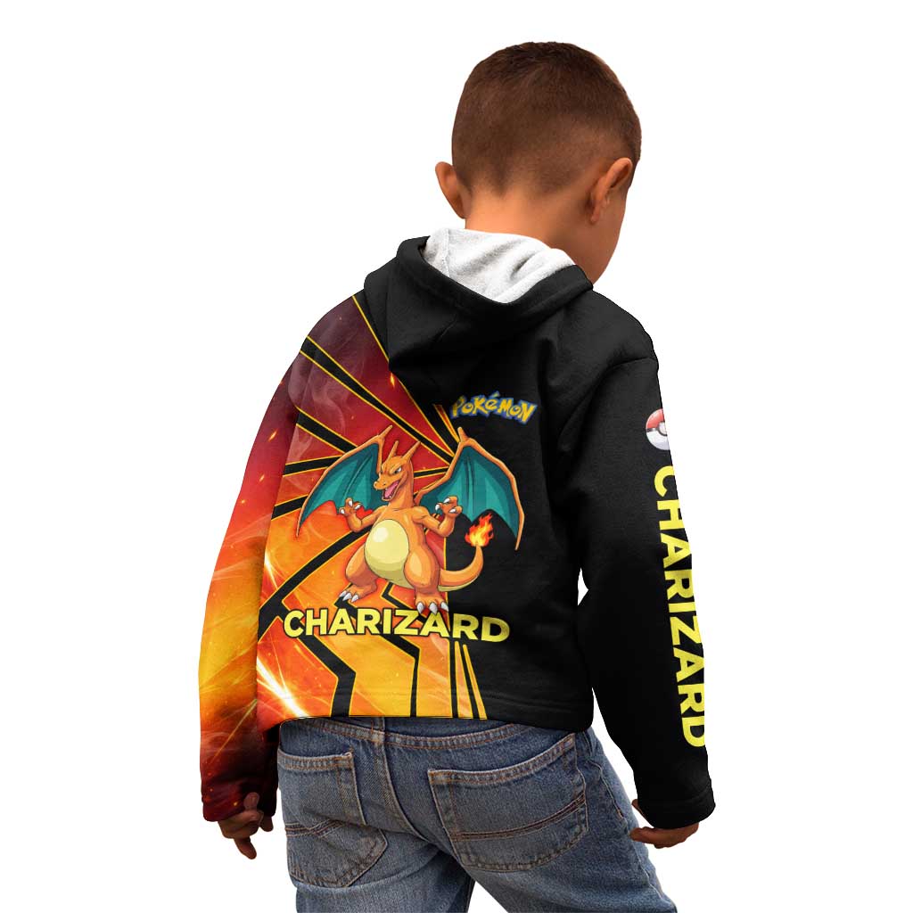 Charizard Poké Kid Hoodie Retro Comic Style Explosion