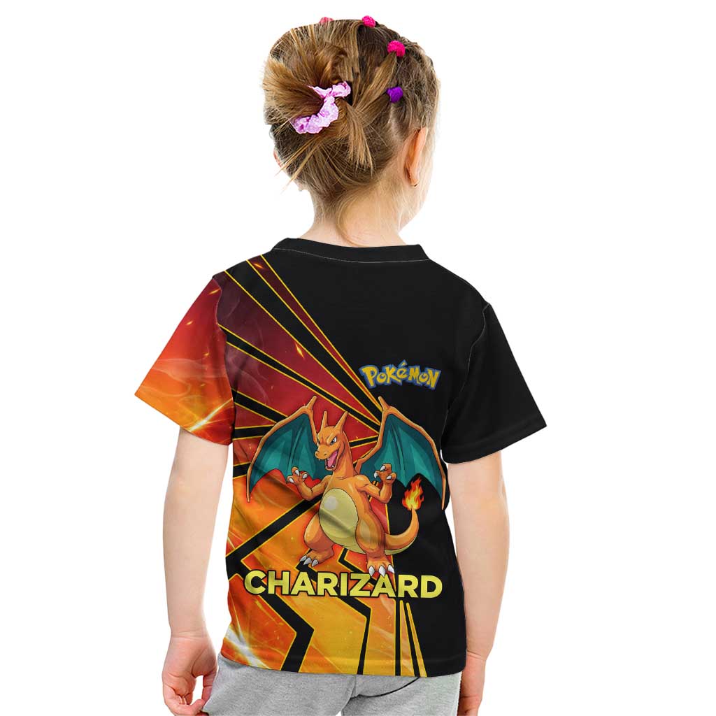 Charizard Poké Kid T Shirt Retro Comic Style Explosion