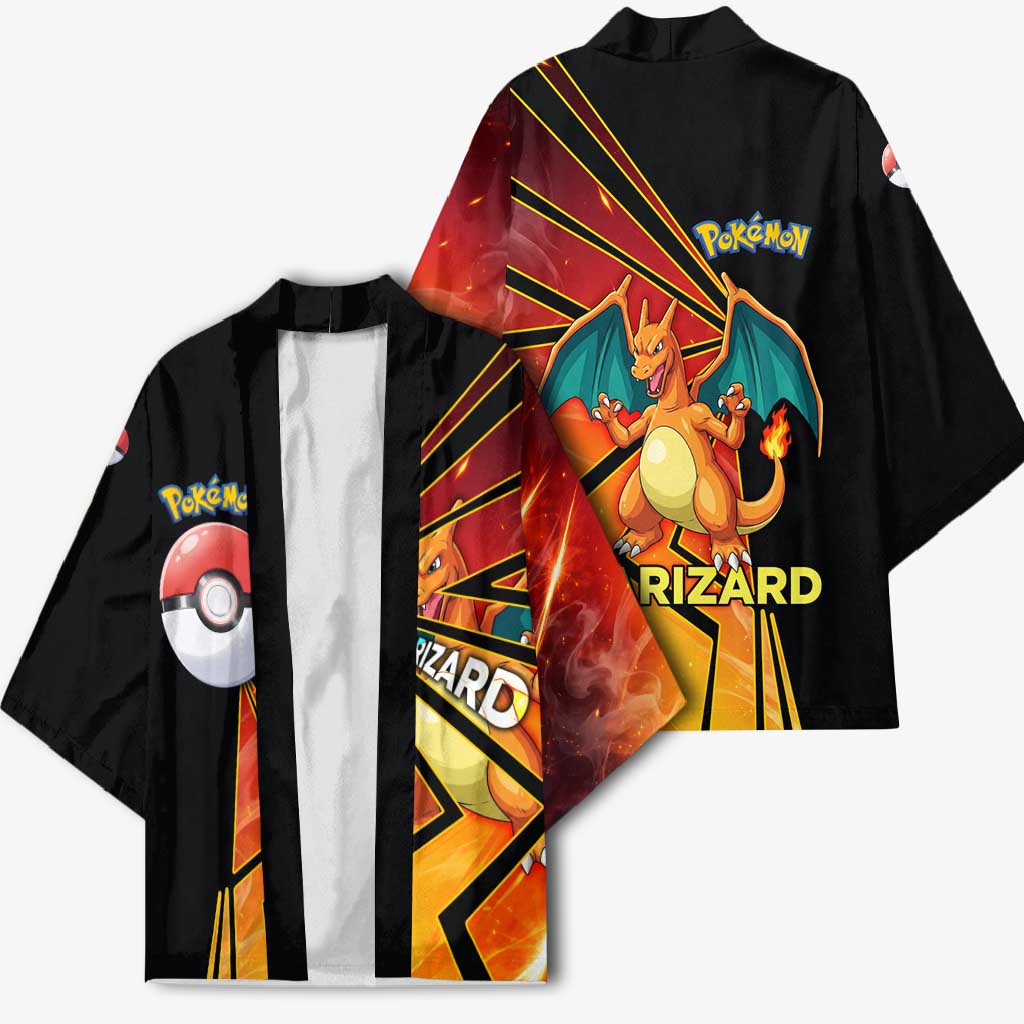 Charizard Poké Kimono Retro Comic Style Explosion