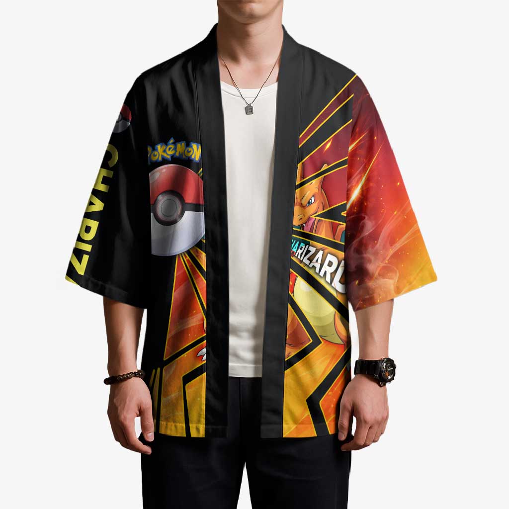 Charizard Poké Kimono Retro Comic Style Explosion
