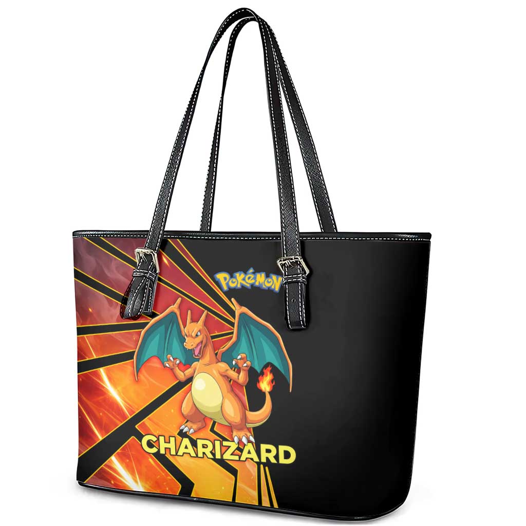 Charizard Poké Leather Tote Bag Retro Comic Style Explosion