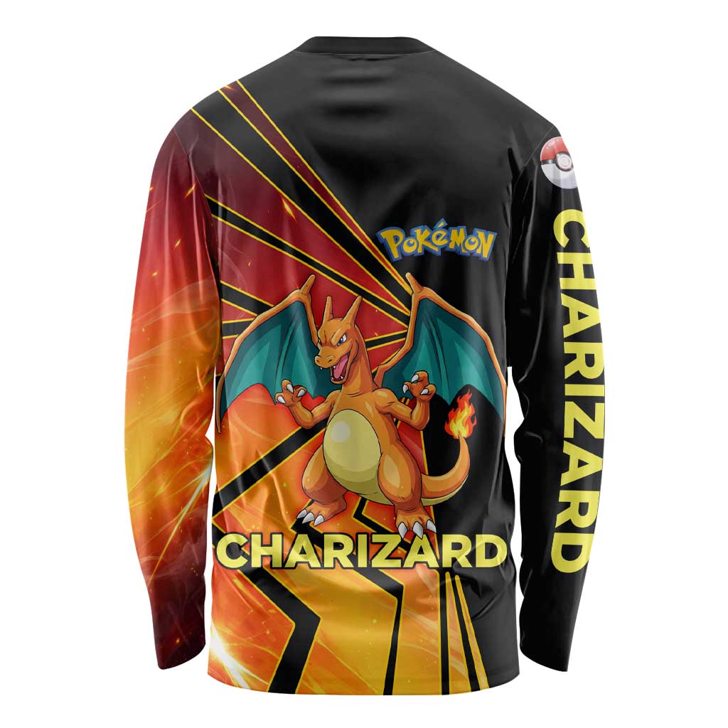 Charizard Poké Long Sleeve Shirt Retro Comic Style Explosion