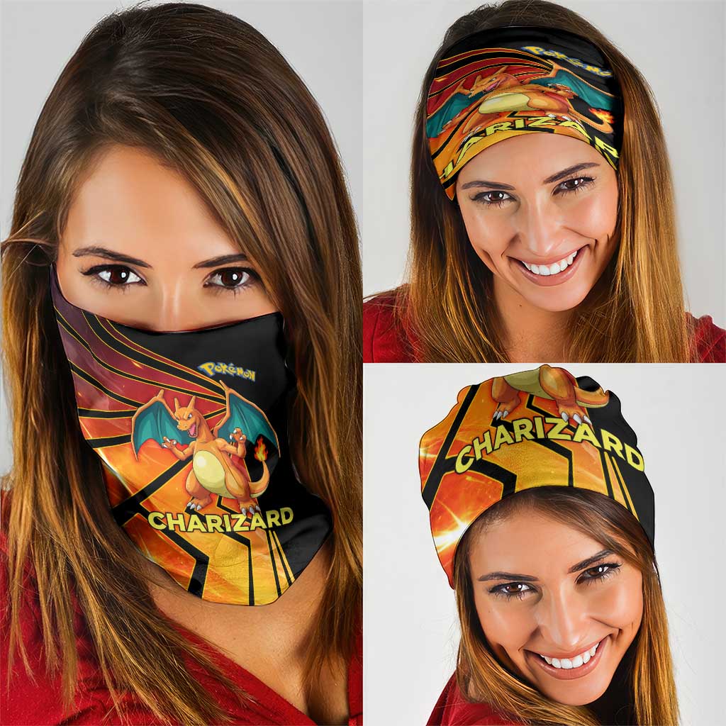 Charizard Poké Neck Gaiter Retro Comic Style Explosion