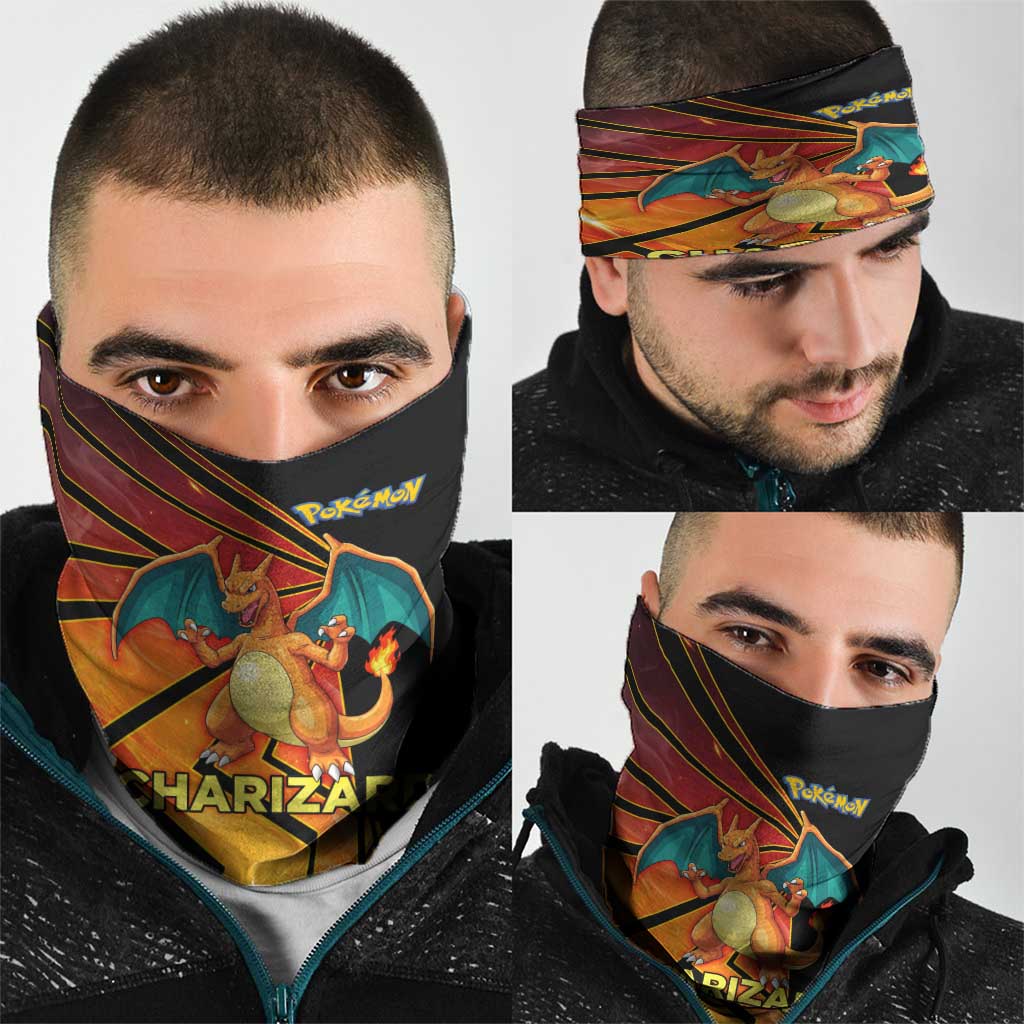 Charizard Poké Neck Gaiter Retro Comic Style Explosion