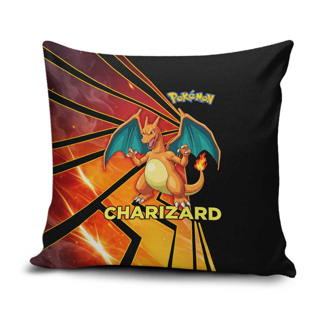 Charizard Poké Pillow Cover Retro Comic Style Explosion