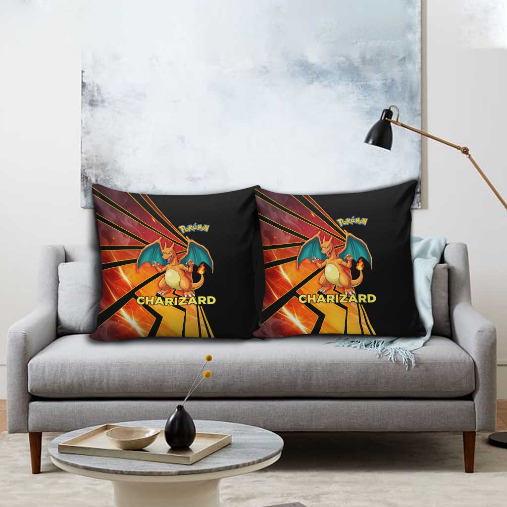 Charizard Poké Pillow Cover Retro Comic Style Explosion