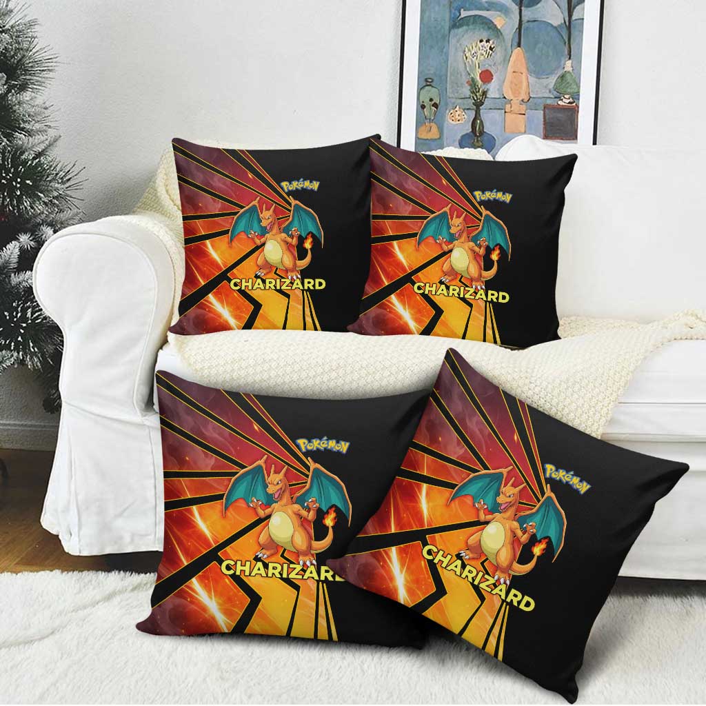 Charizard Poké Pillow Cover Retro Comic Style Explosion
