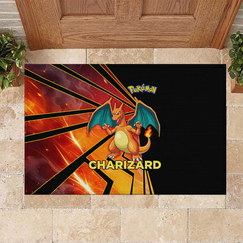 Charizard Poké Rubber Doormat Retro Comic Style Explosion