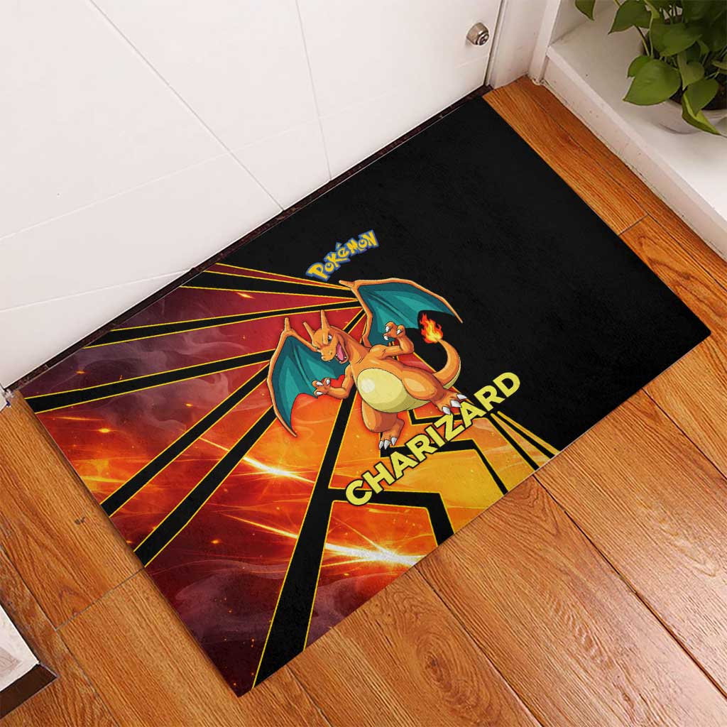 Charizard Poké Rubber Doormat Retro Comic Style Explosion