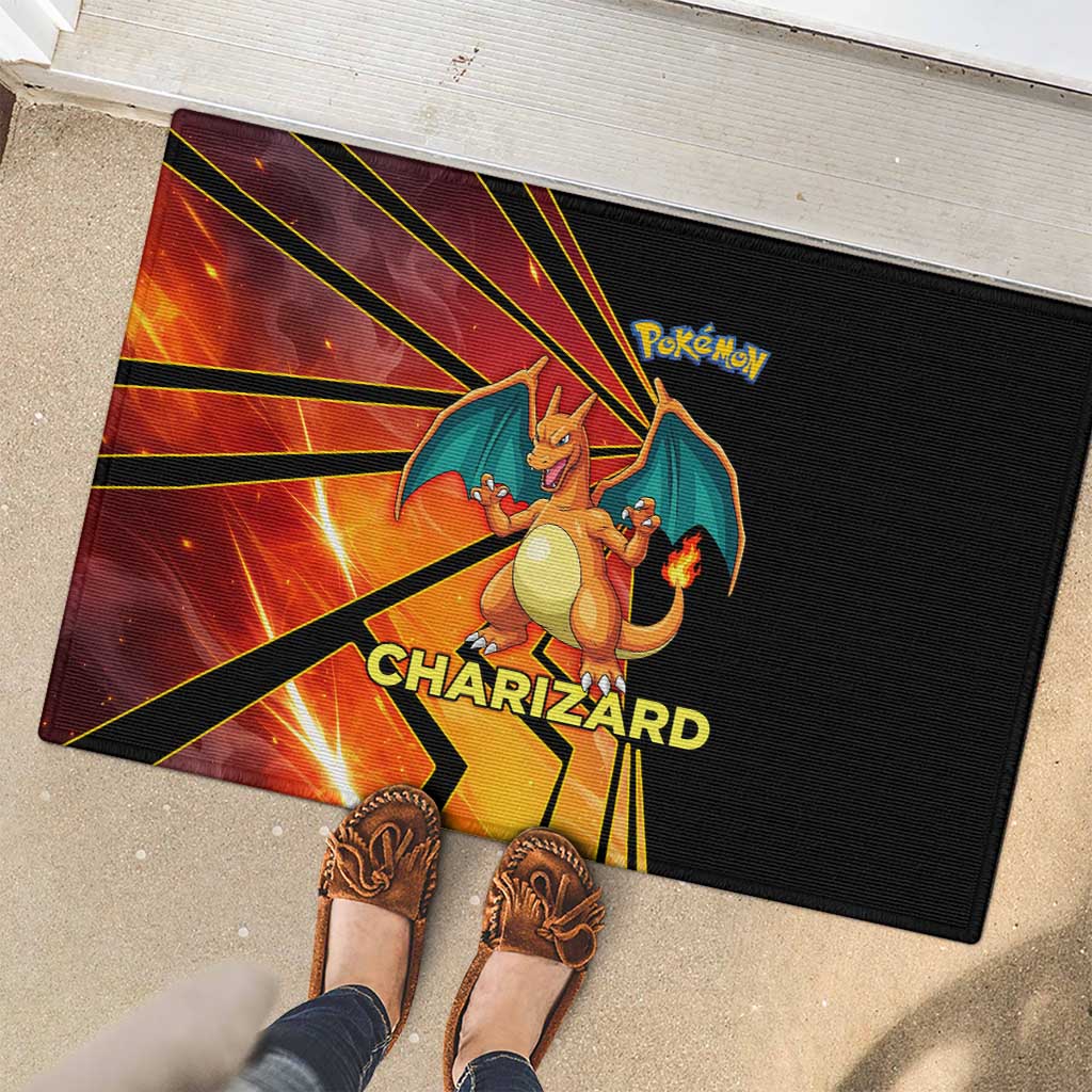 Charizard Poké Rubber Doormat Retro Comic Style Explosion