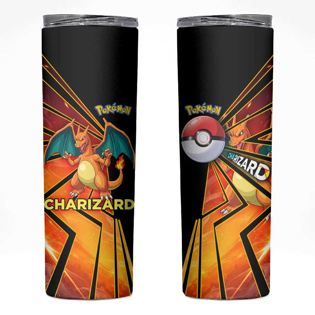 Charizard Poké Skinny Tumbler Retro Comic Style Explosion