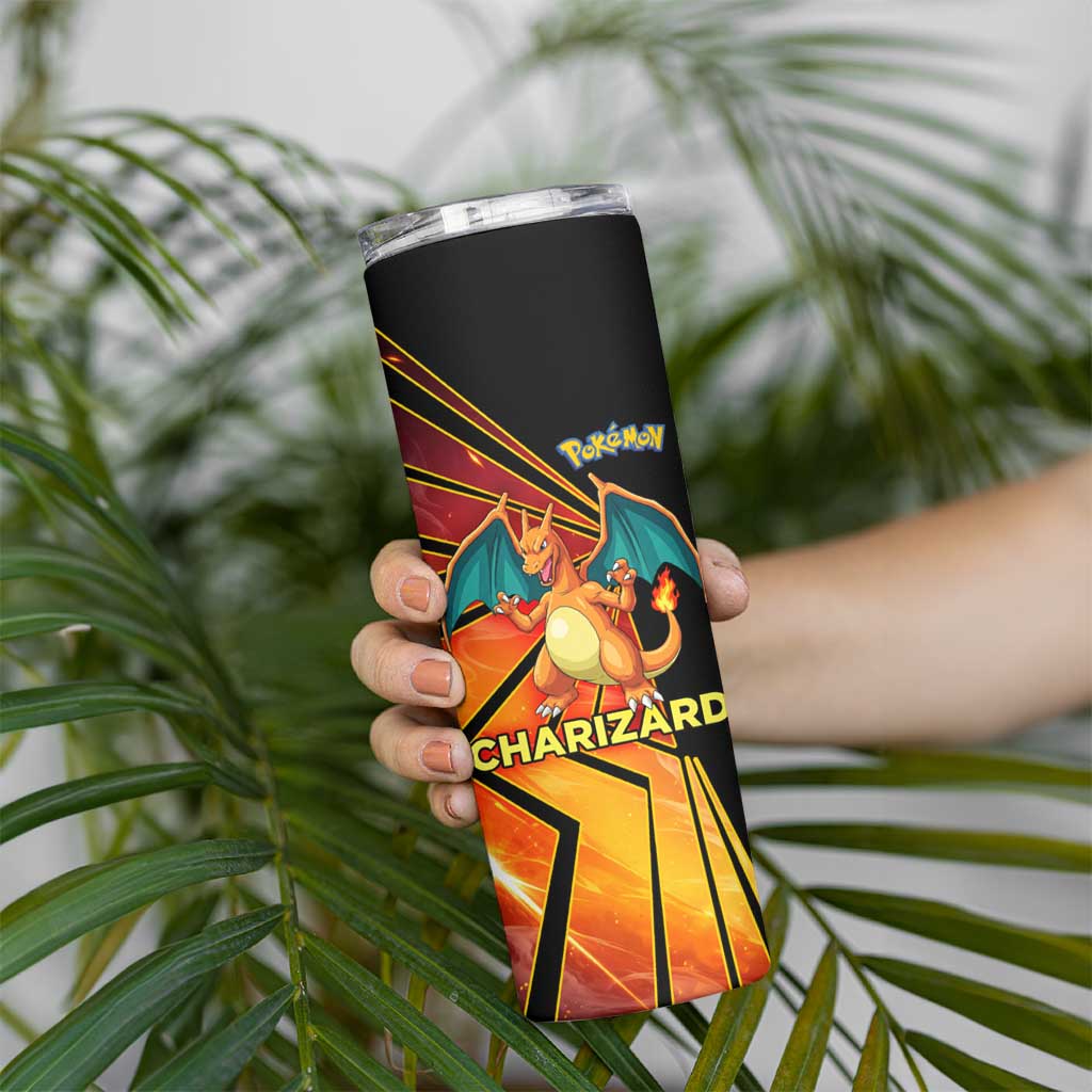 Charizard Poké Skinny Tumbler Retro Comic Style Explosion