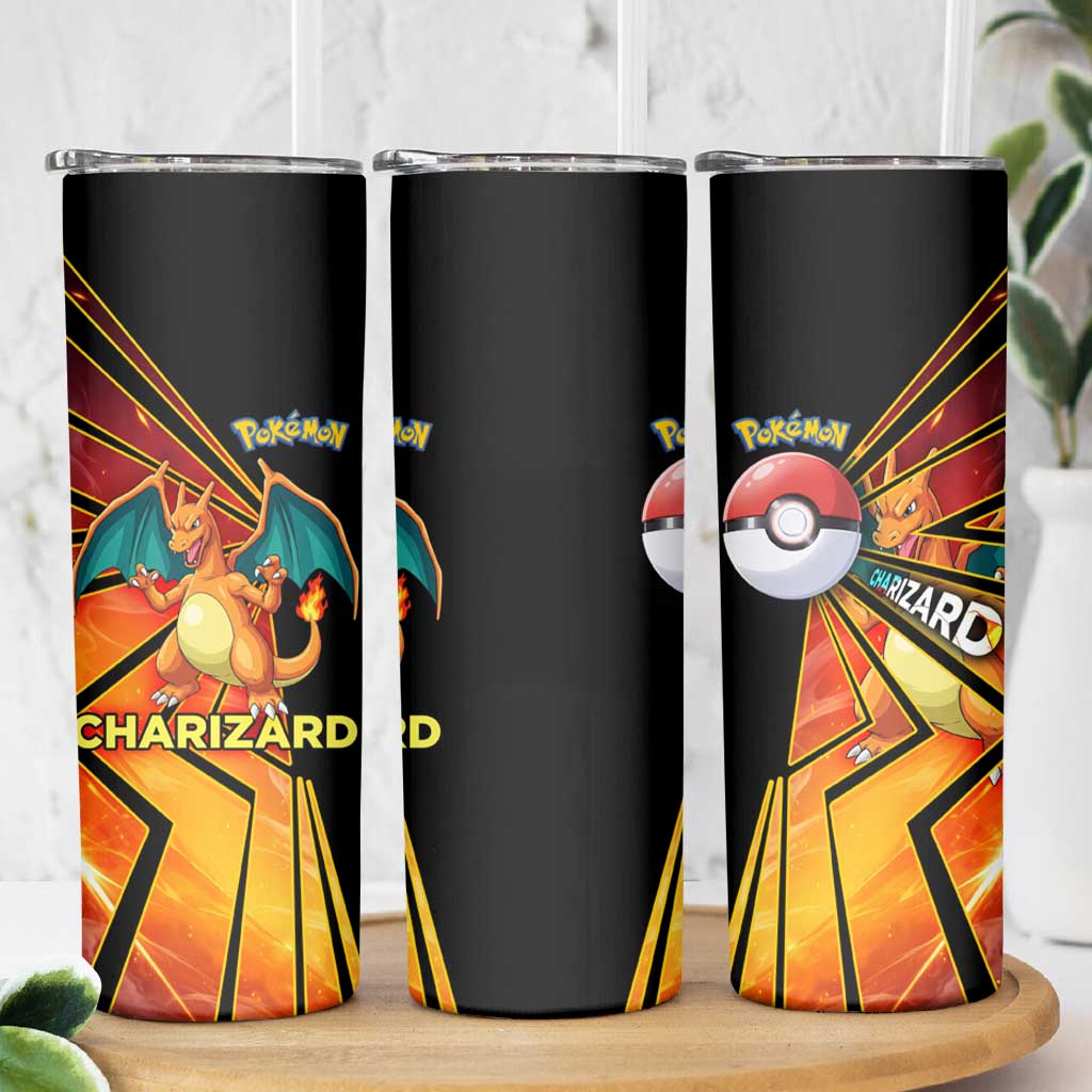 Charizard Poké Skinny Tumbler Retro Comic Style Explosion