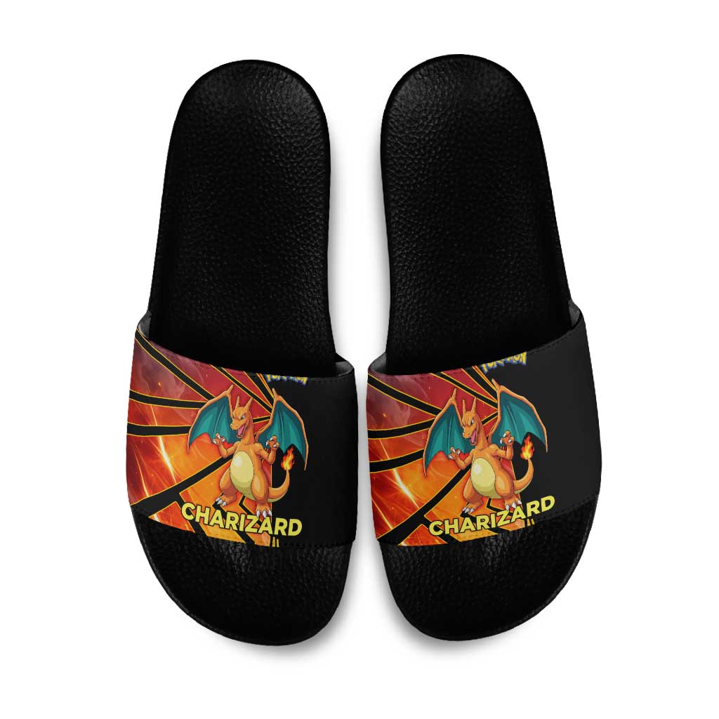 Charizard Poké Slide Sandals Retro Comic Style Explosion