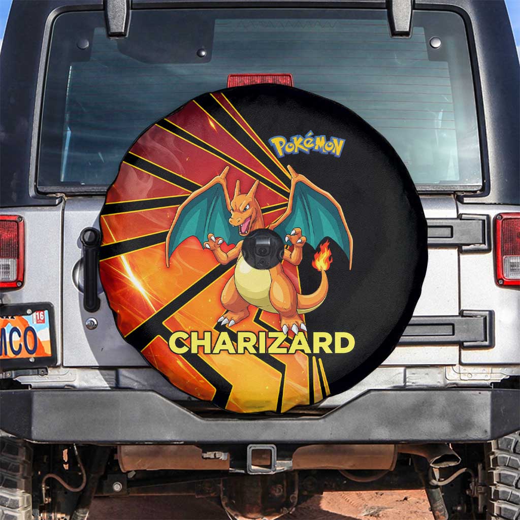 Charizard Poké Spare Tire Cover Retro Comic Style Explosion