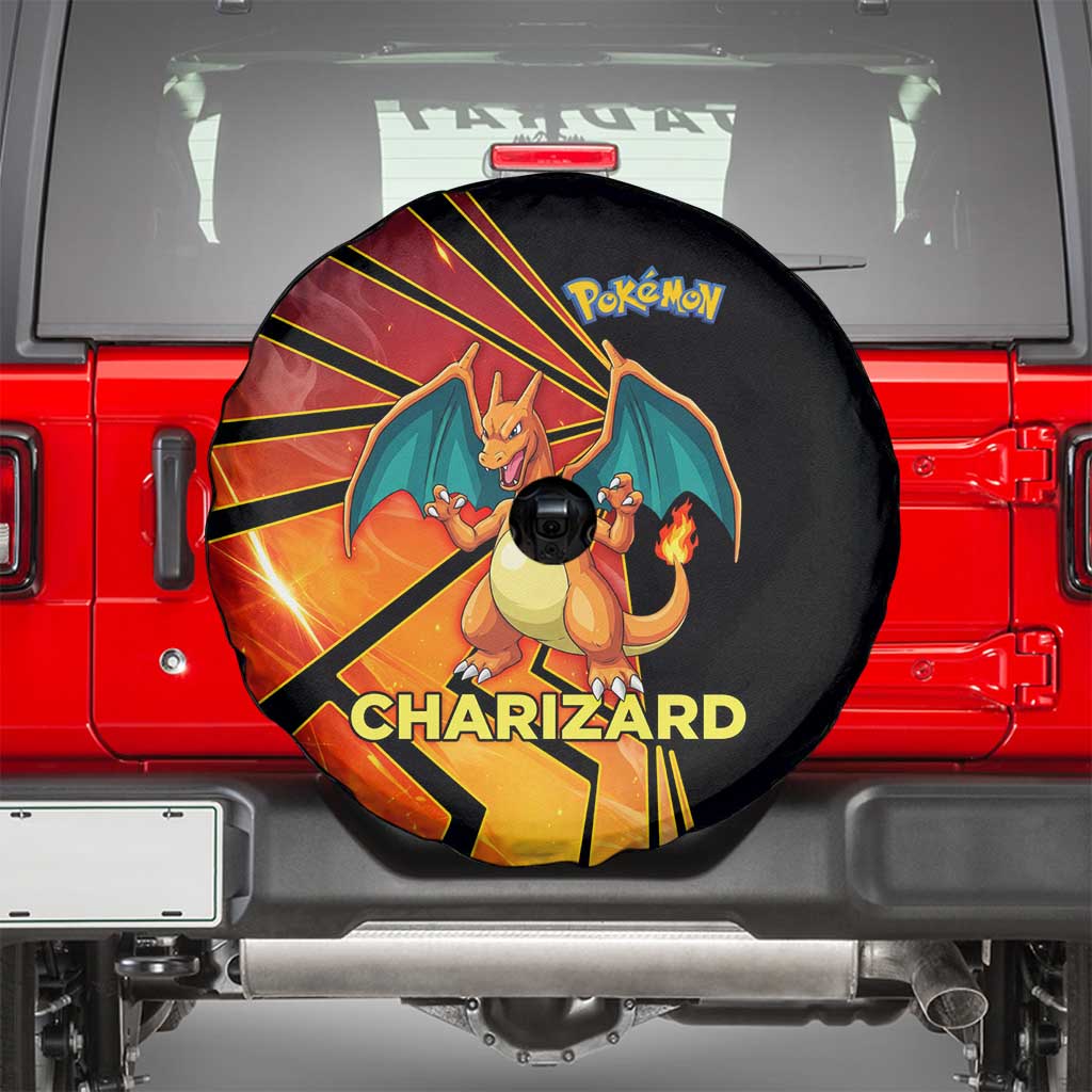 Charizard Poké Spare Tire Cover Retro Comic Style Explosion