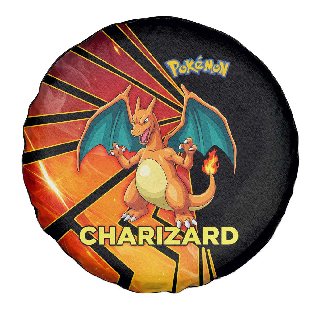 Charizard Poké Spare Tire Cover Retro Comic Style Explosion