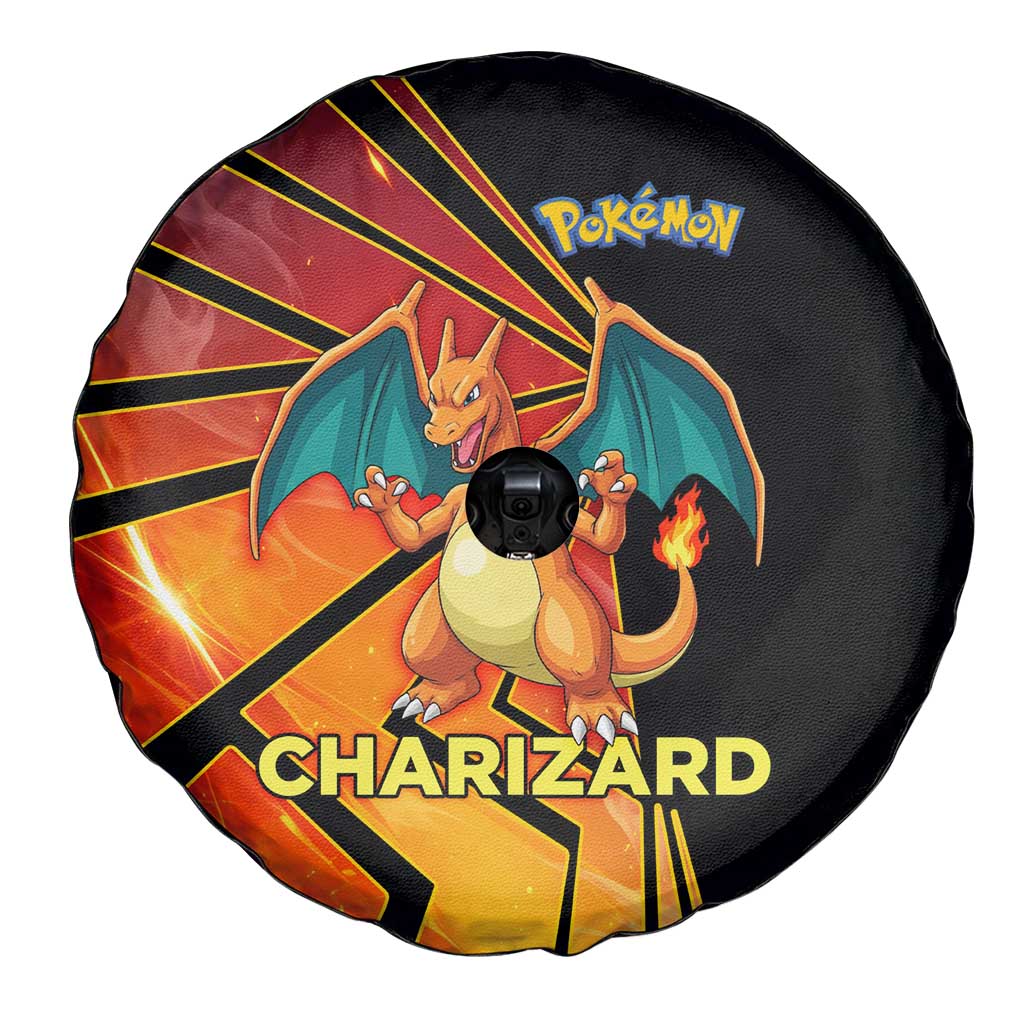 Charizard Poké Spare Tire Cover Retro Comic Style Explosion