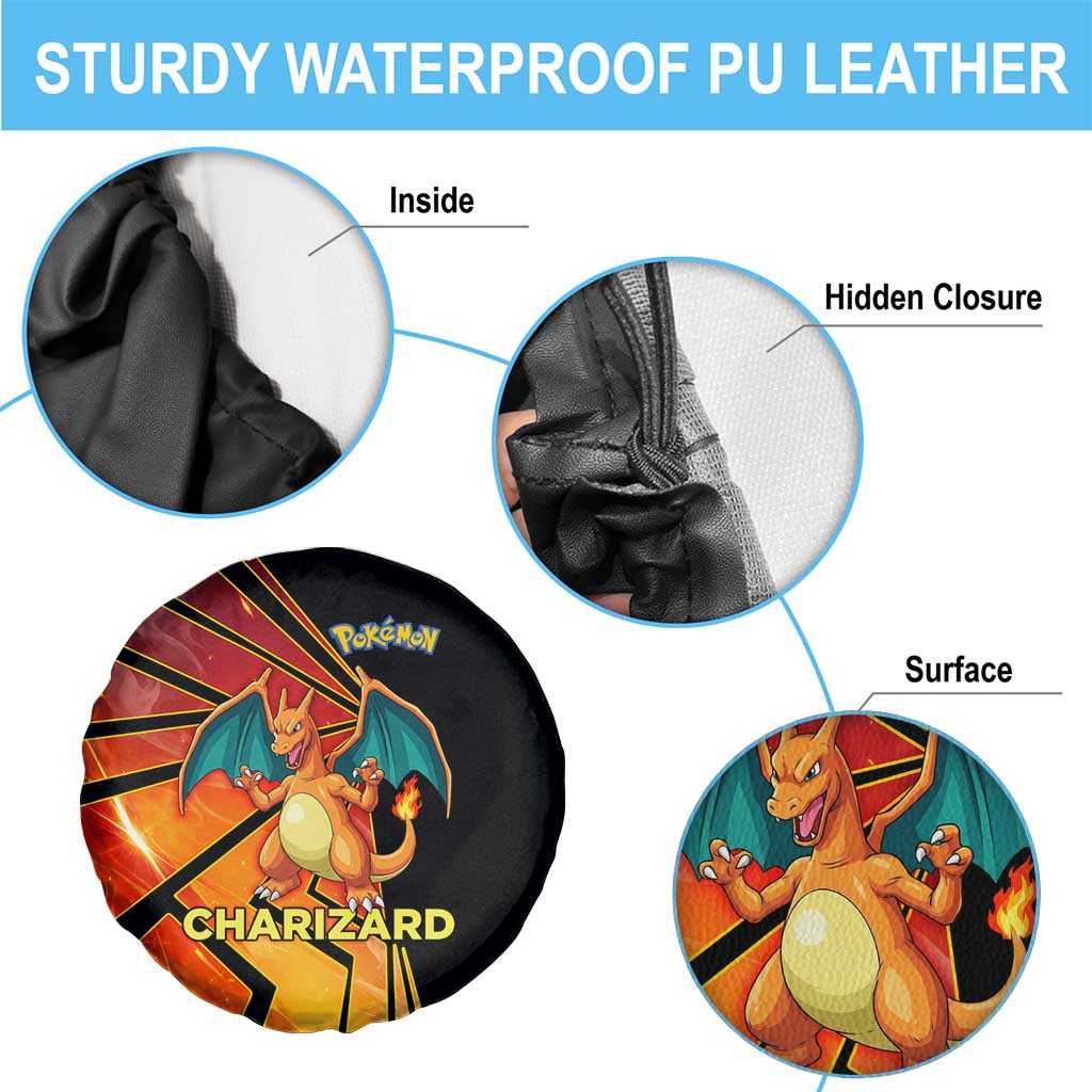 Charizard Poké Spare Tire Cover Retro Comic Style Explosion