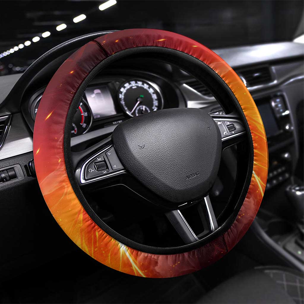 Charizard Poké Steering Wheel Cover Retro Comic Style Explosion