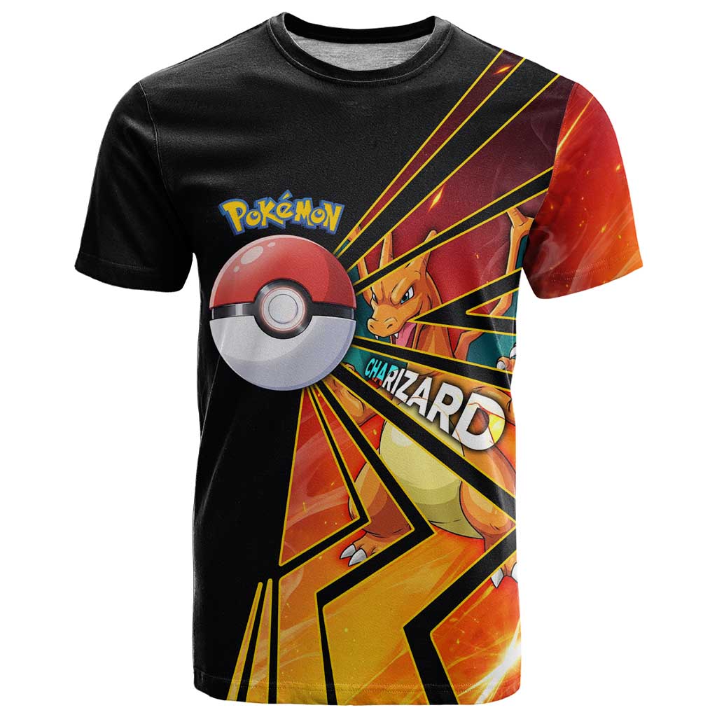 Charizard Poké T Shirt Retro Comic Style Explosion