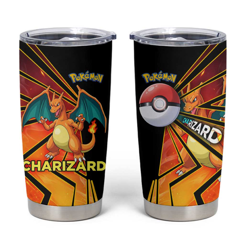 Charizard Poké Tumbler Cup Retro Comic Style Explosion