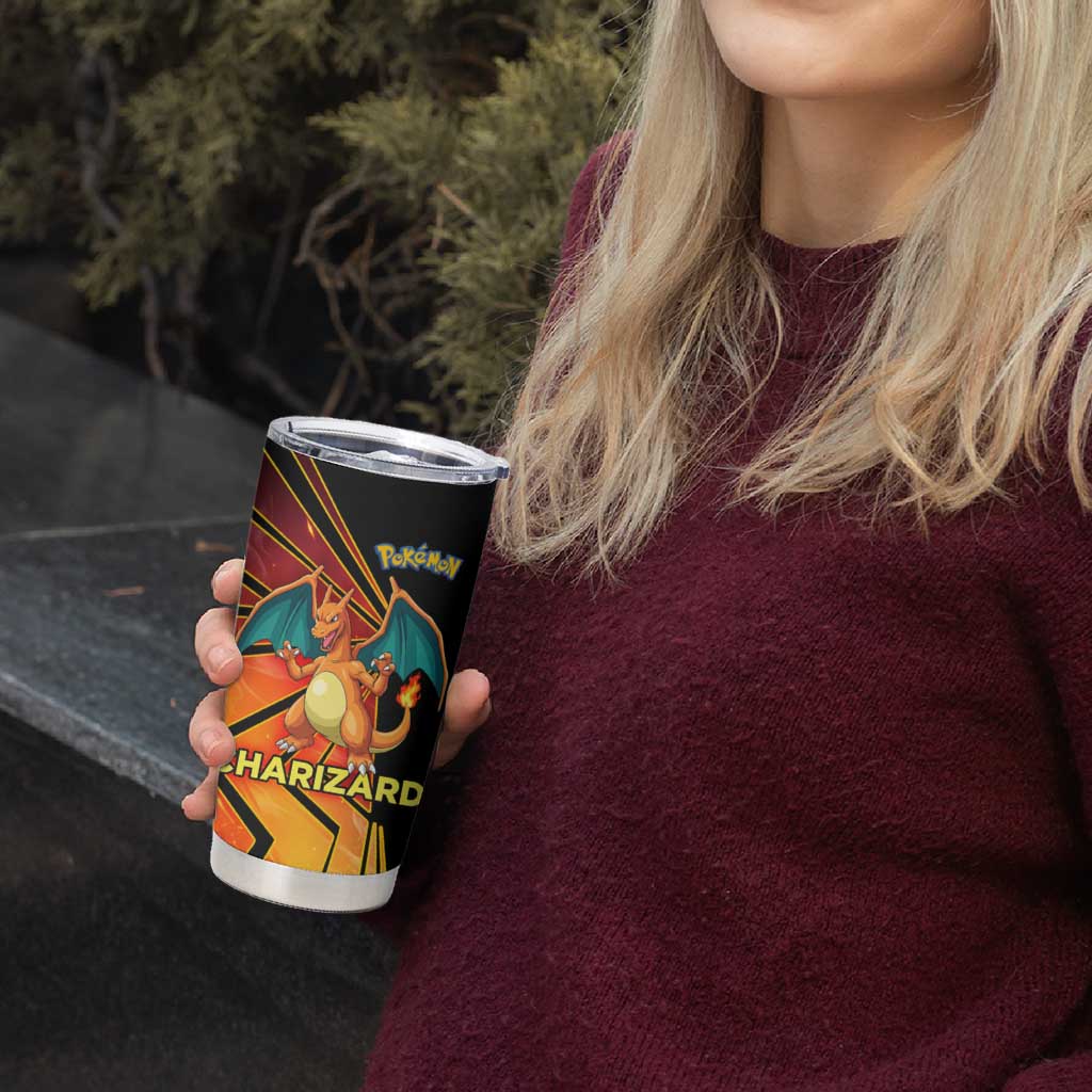 Charizard Poké Tumbler Cup Retro Comic Style Explosion