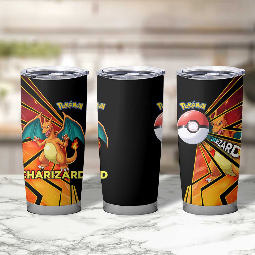 Charizard Poké Tumbler Cup Retro Comic Style Explosion