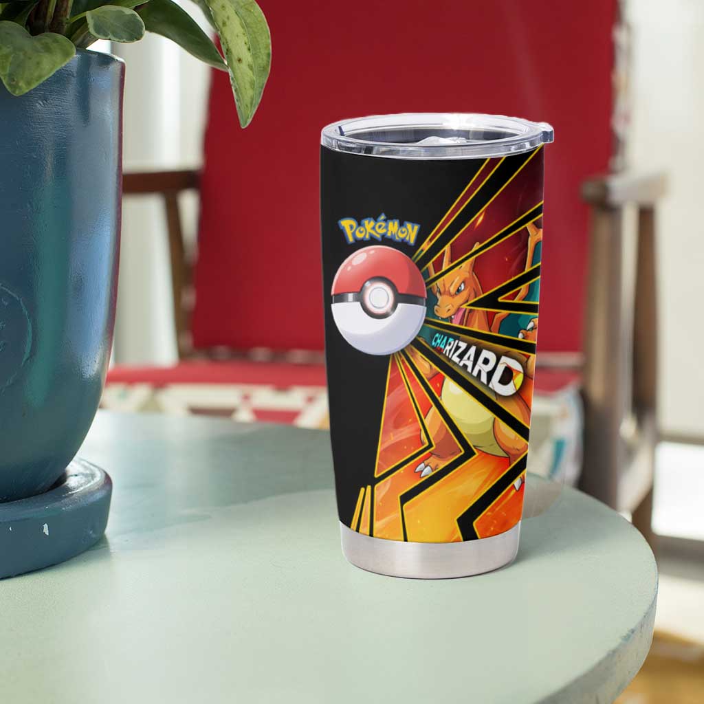 Charizard Poké Tumbler Cup Retro Comic Style Explosion