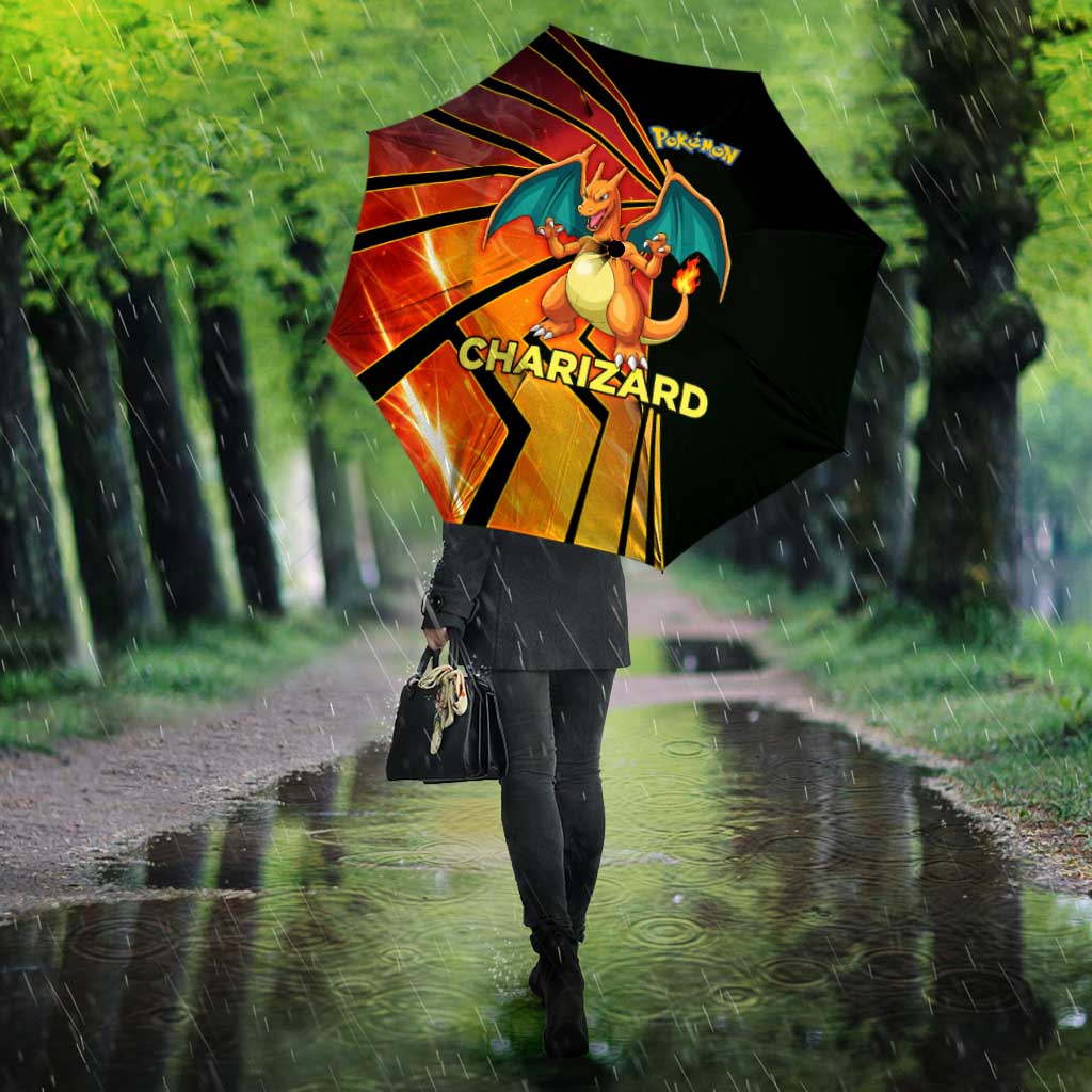 Charizard Poké Umbrella Retro Comic Style Explosion