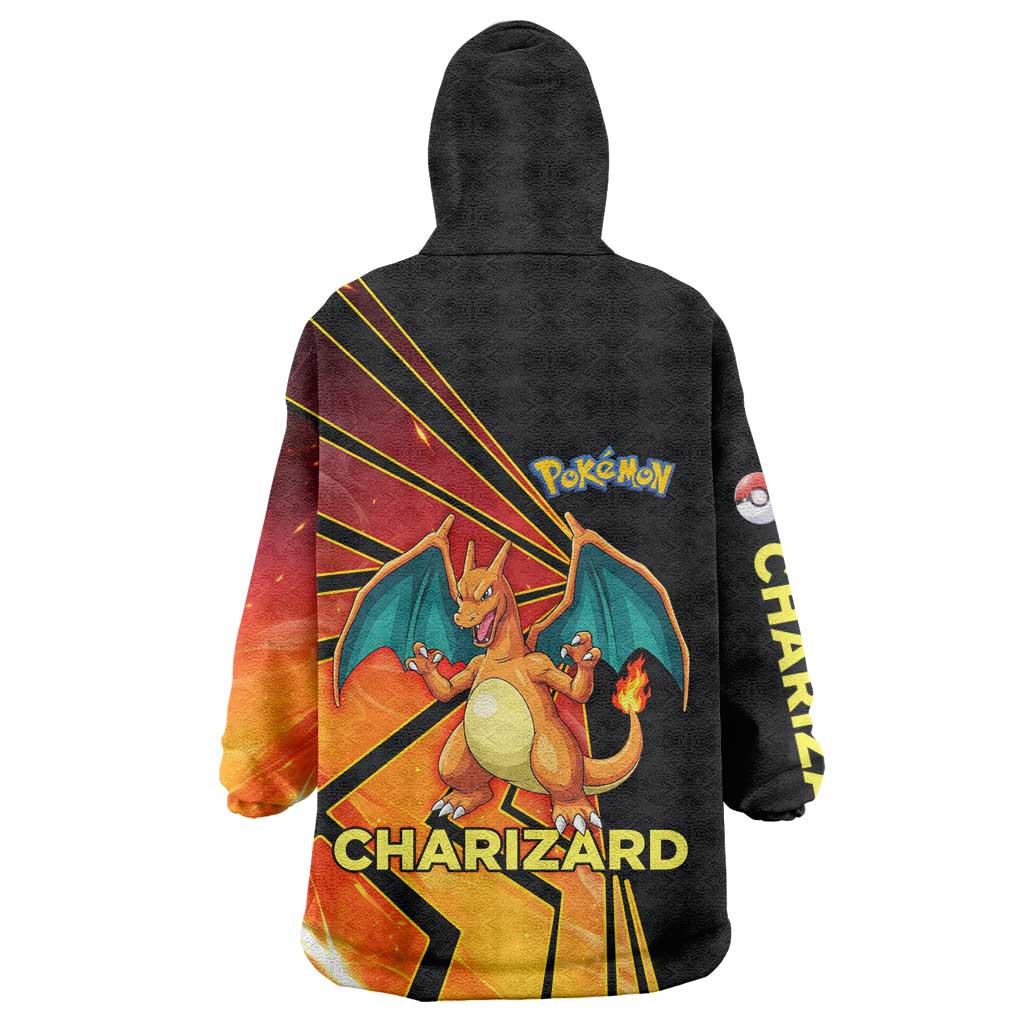 Charizard Poké Wearable Blanket Hoodie Retro Comic Style Explosion