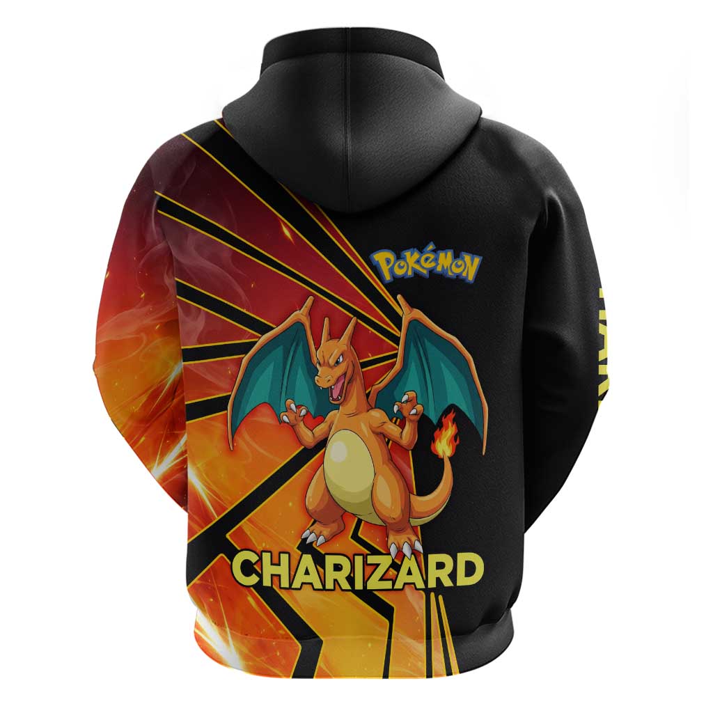 Charizard Poké Zip Hoodie Retro Comic Style Explosion